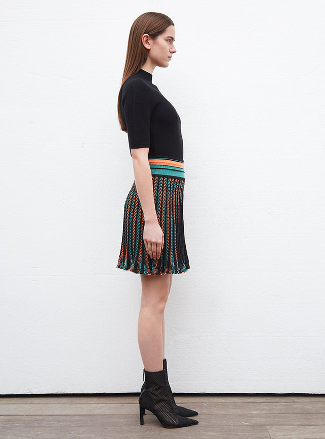 short skirt in herringbone knit - Image principale