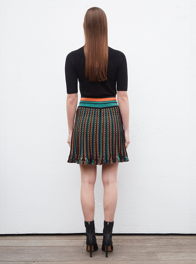 jupe courte en maille chevron - Image principale