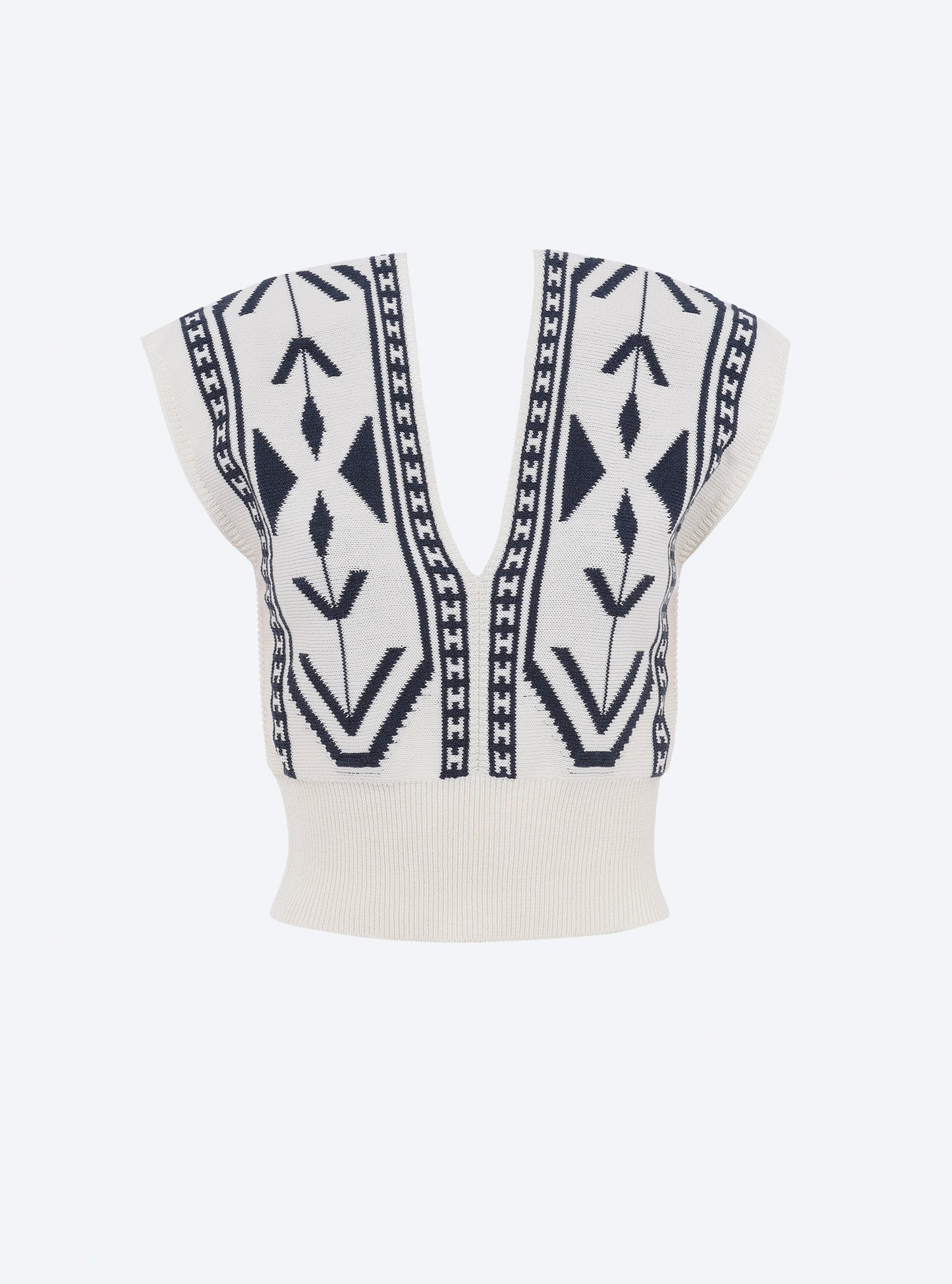 Top V en maille jacquard ikat - Molli