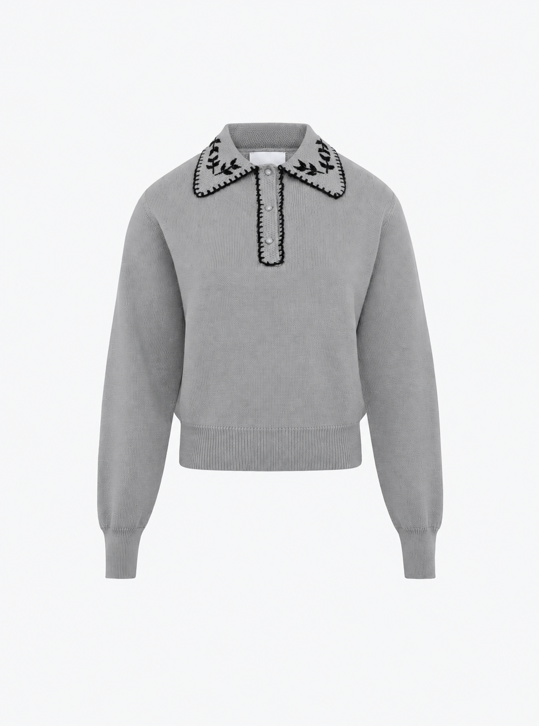 Hand-embroidered knit shirt