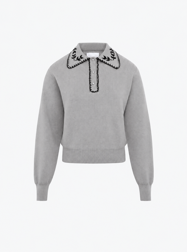 Chemise en maille brodée main - Image principale