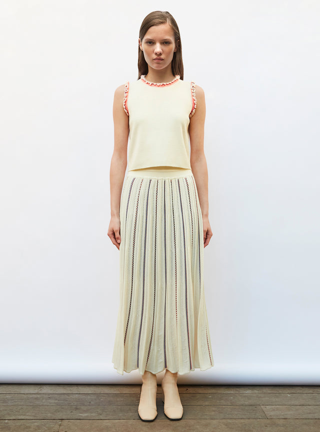 fair-isle details knit skirt - Image principale