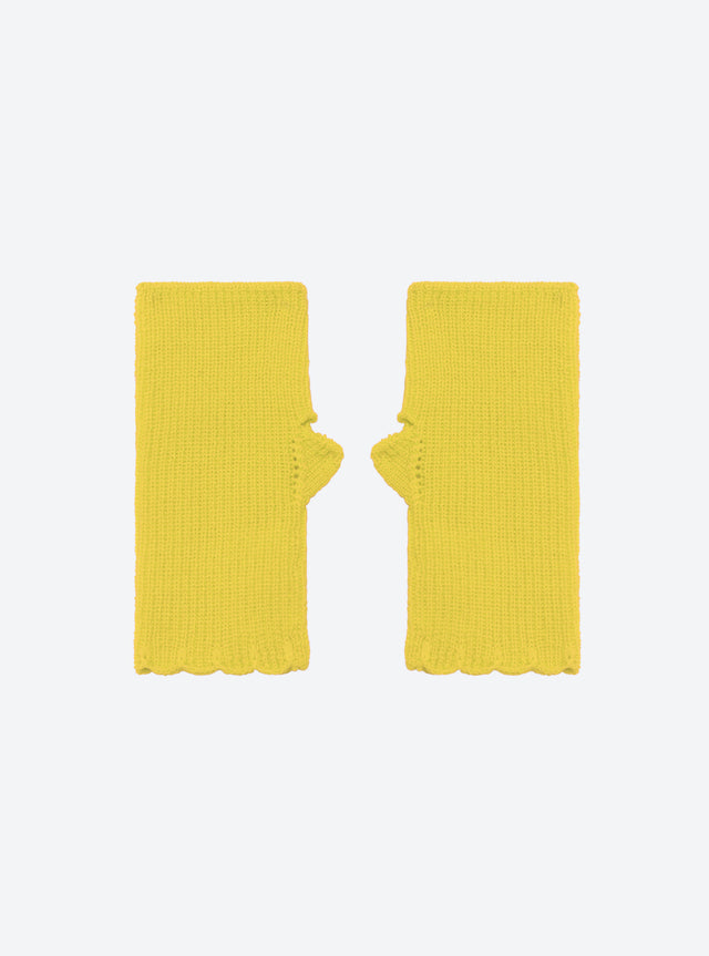 knit fingerless gloves - Image principale