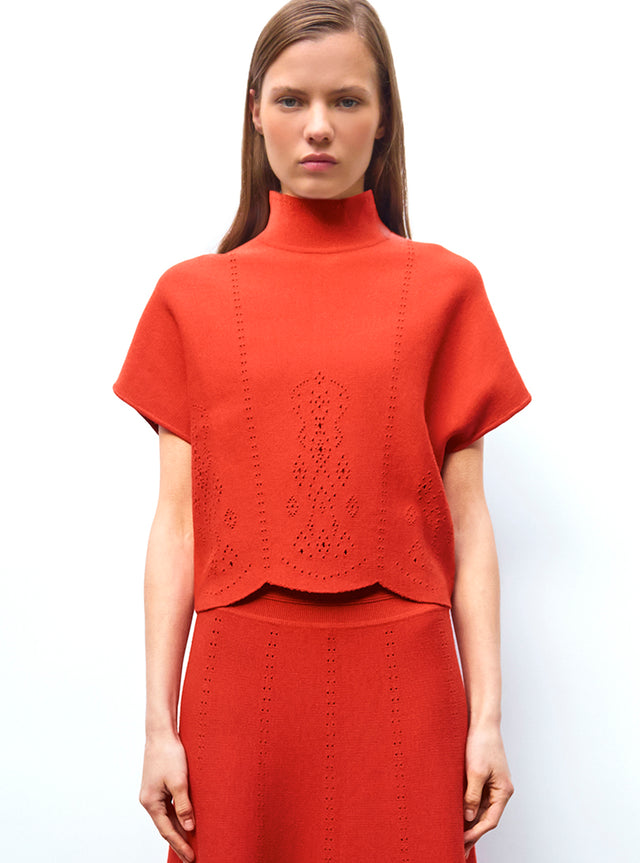 top maille broderie anglaise - Image principale