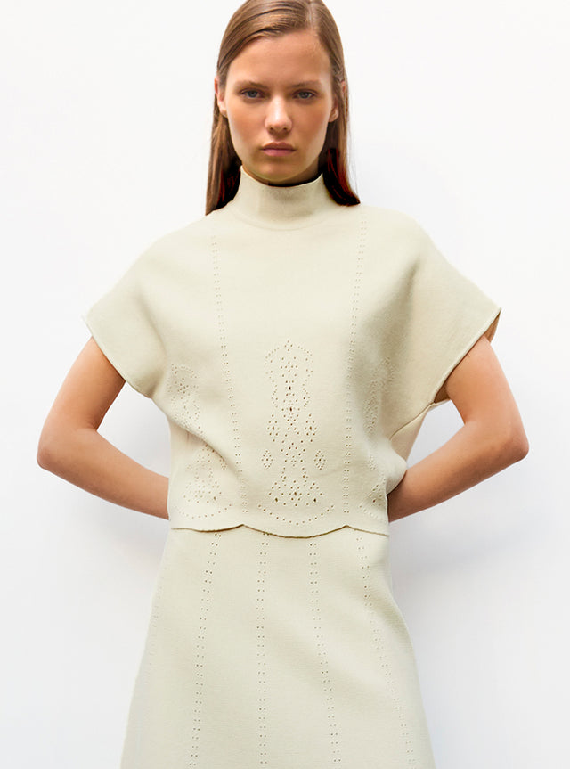 top maille broderie anglaise - Image principale