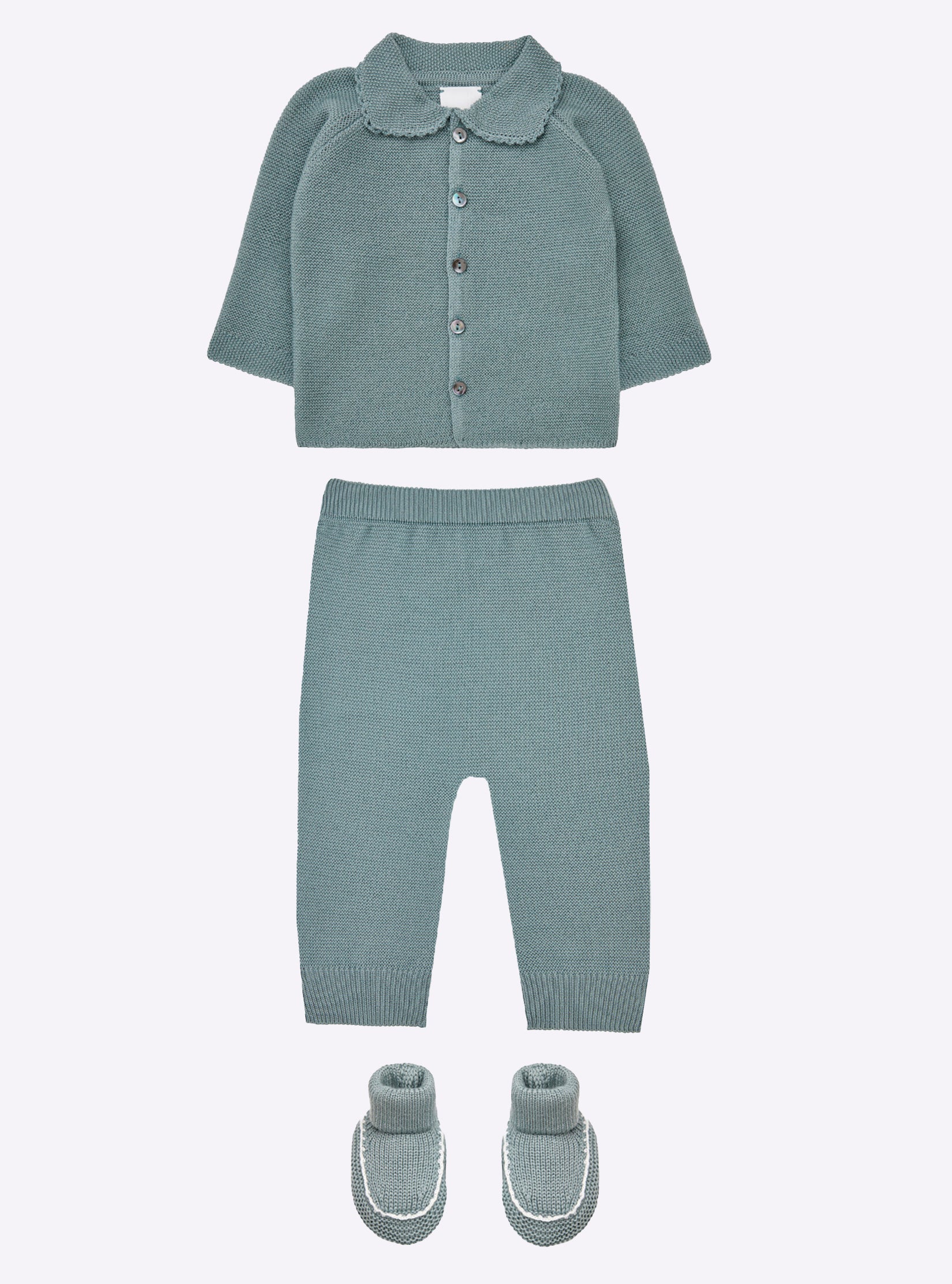 Chaussons à finitions crochet  - Vêtement en maille de luxe Molli