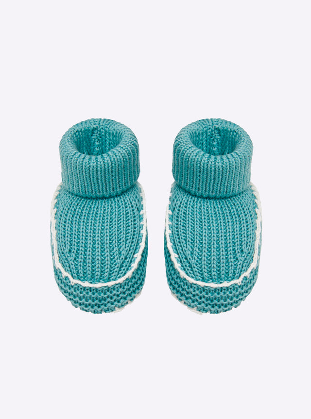 baby slippers with crochet finishes - Image principale
