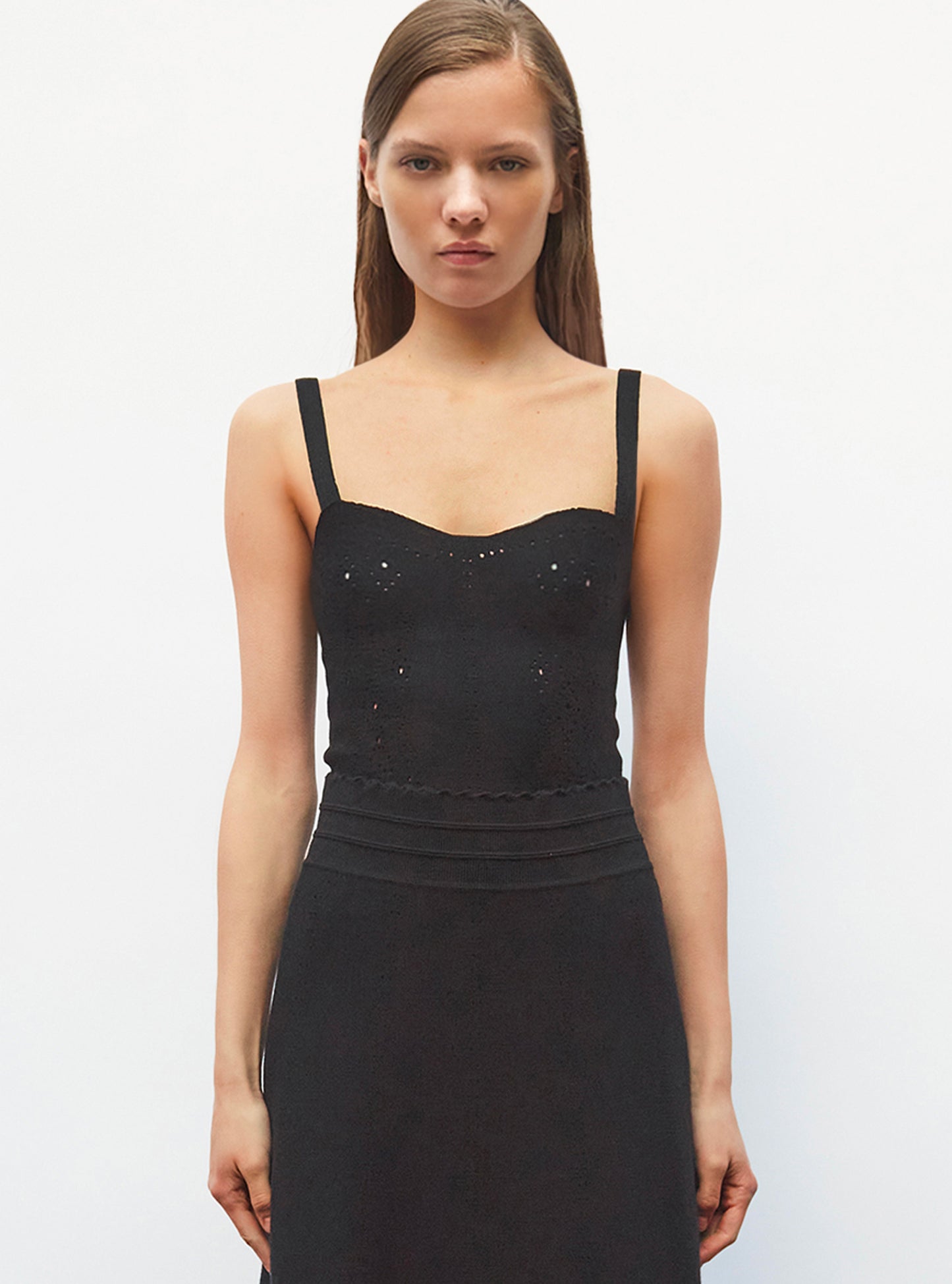 Brassière broderie anglaise Noir Profond - Vêtement en maille de luxe Molli