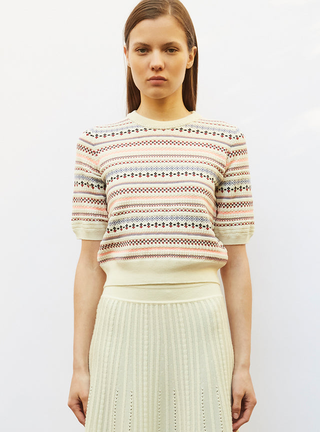 top with mini fair-isle motifs - Image principale