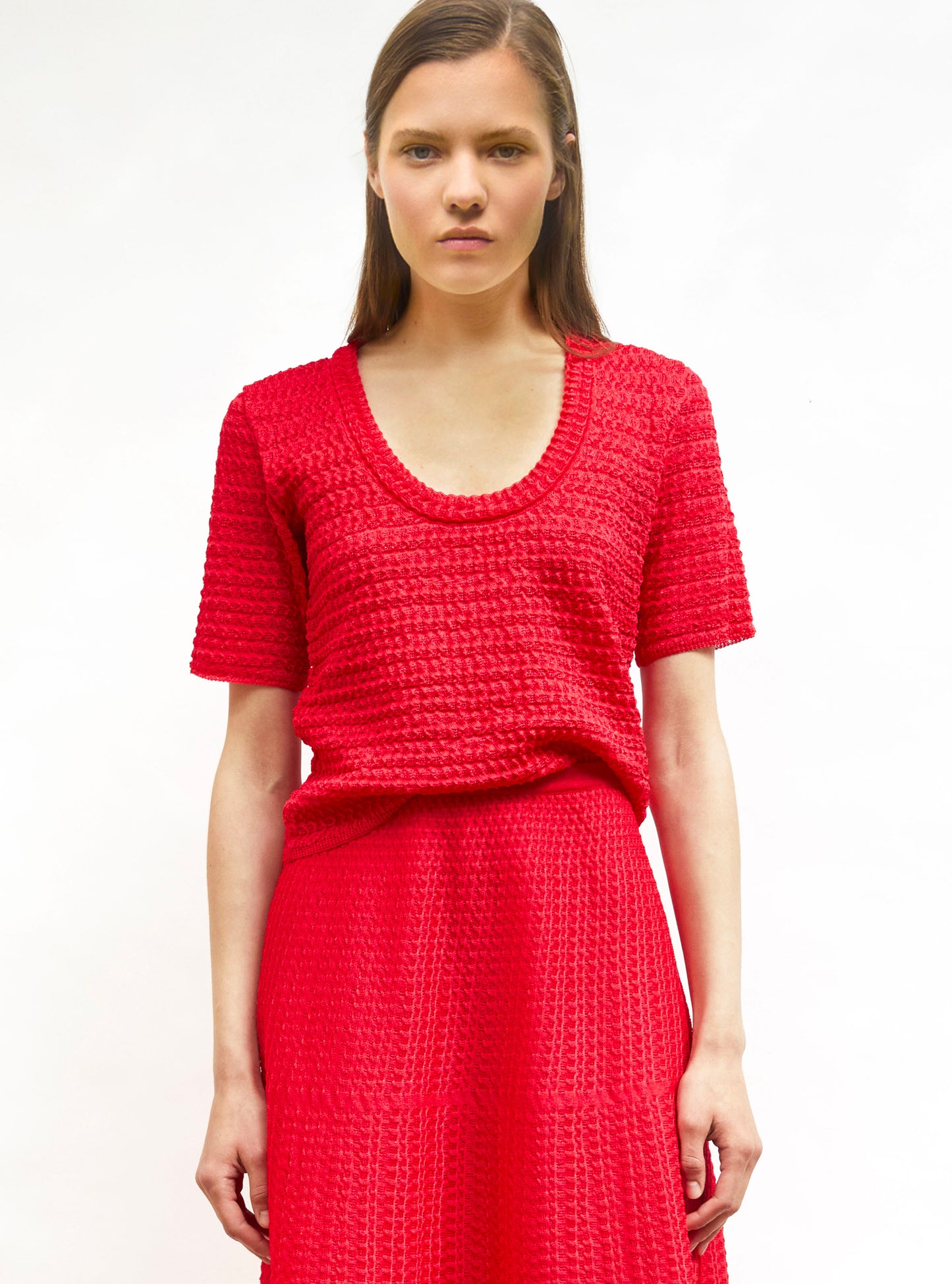 Top maille organza Cerise - Vêtement en maille de luxe Molli