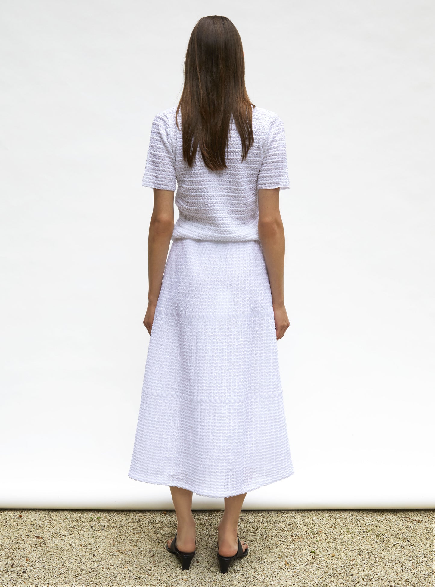 Jupe de luxe femme - Jupe légère maille organza Milk