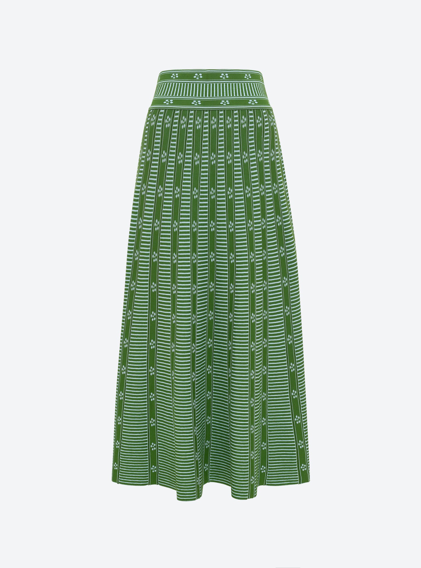 Jupe jacquard mini fleurs Matcha Ciel - Molli