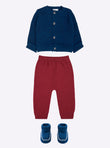 Baby cardigan with a round neckline