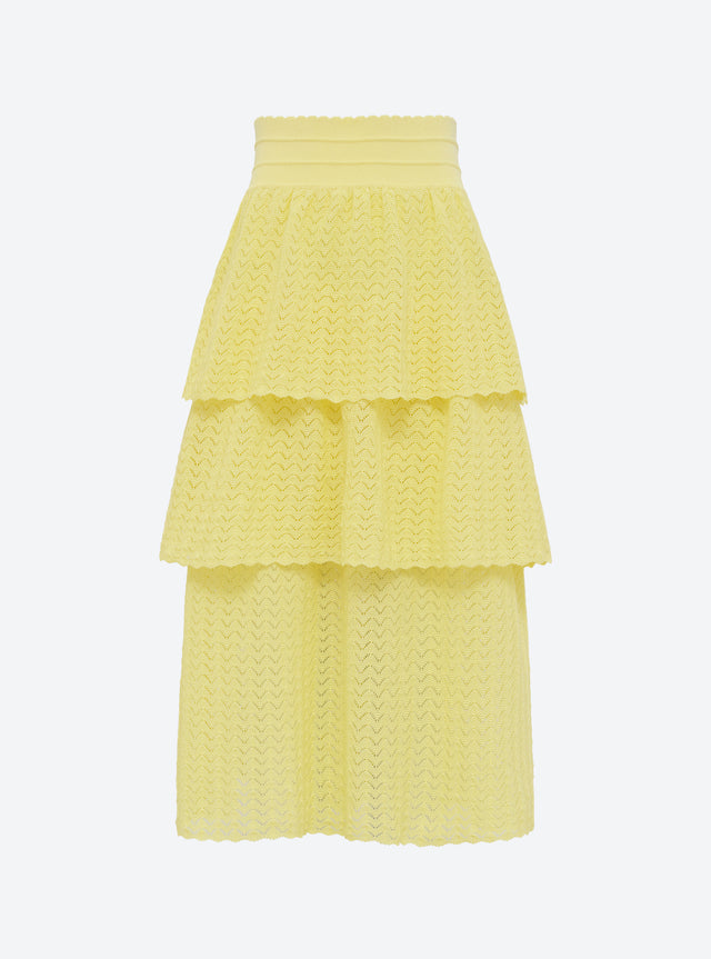 pointelle knit skirt with flounces - Image principale