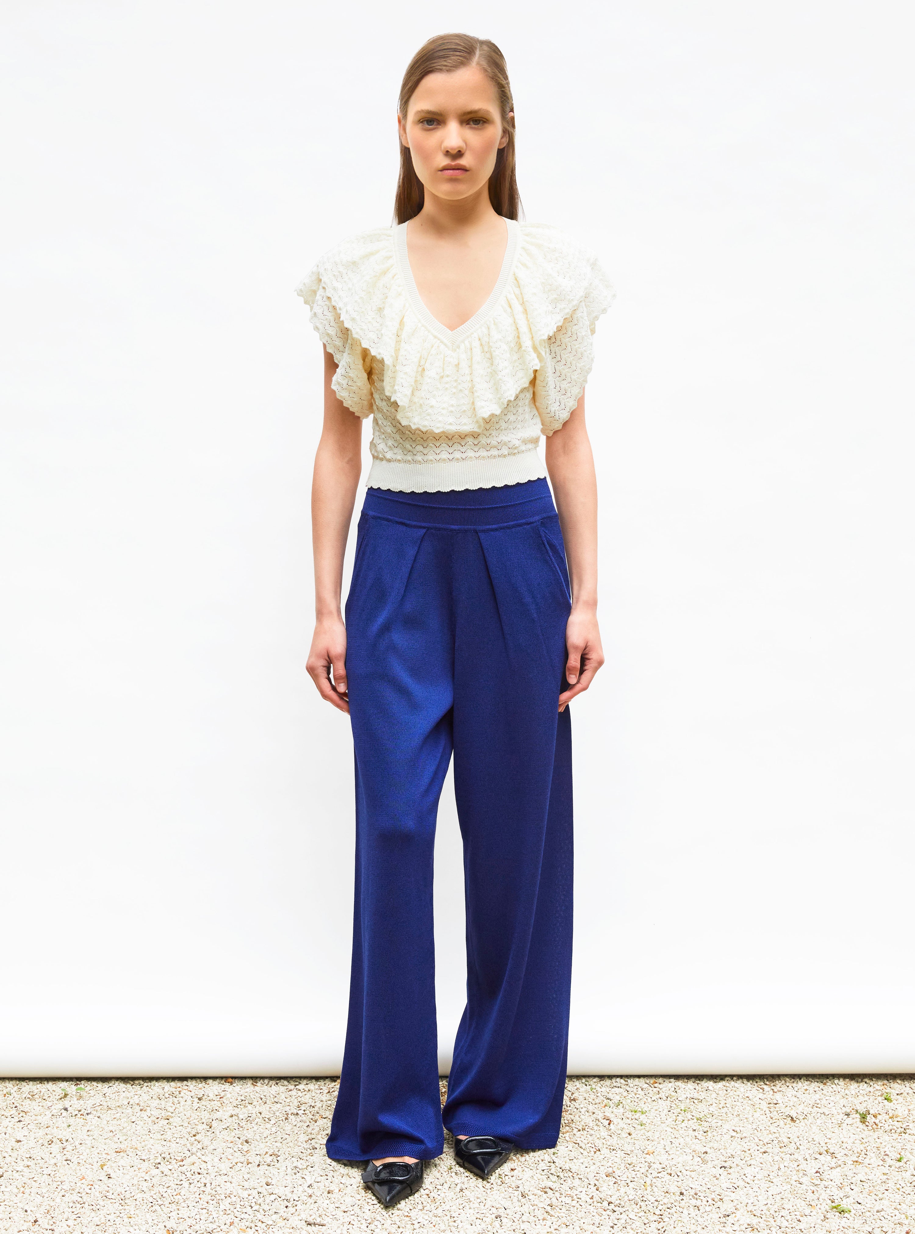 Top v maille pointelle Naturel - Molli