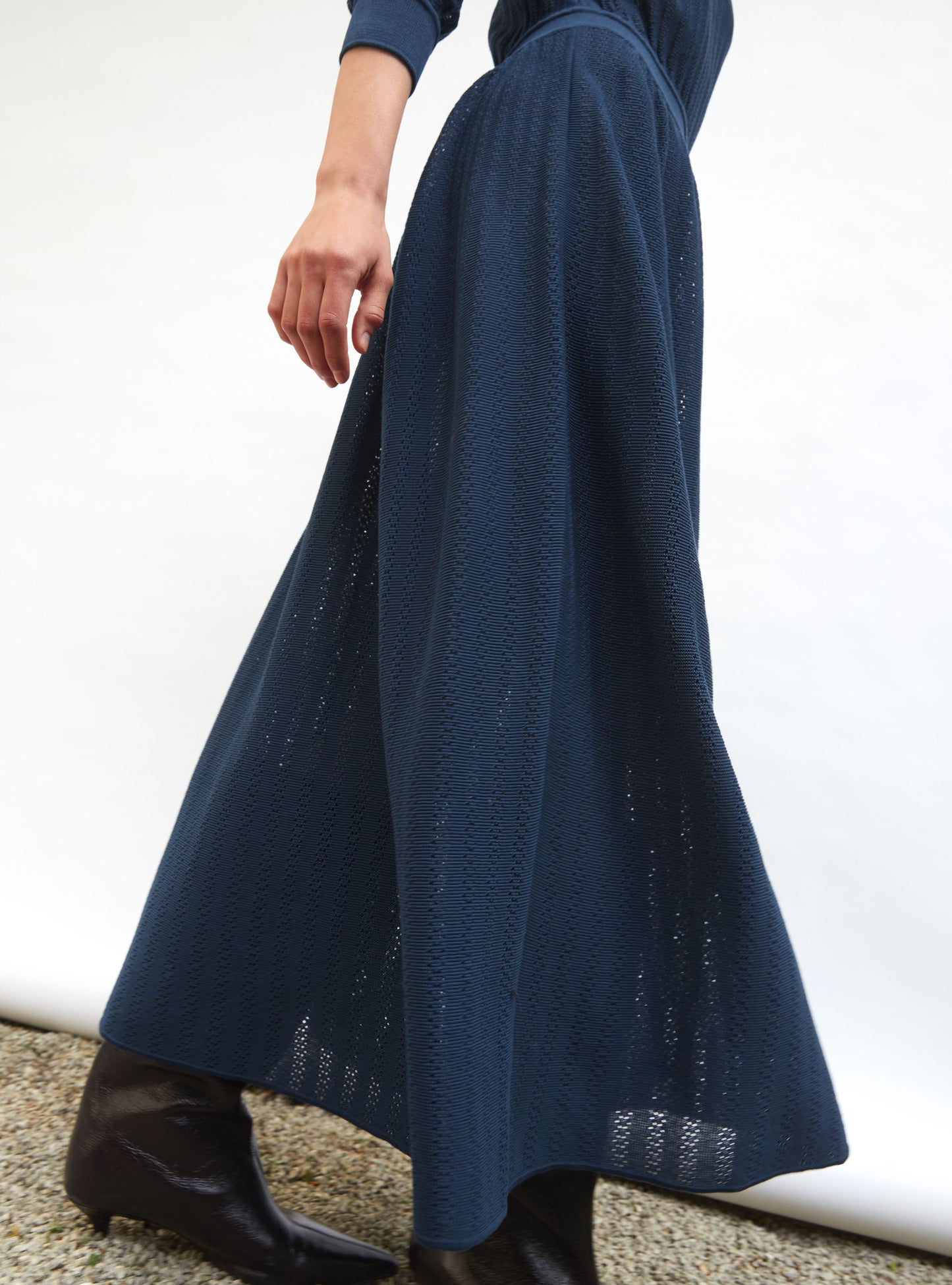 Robe légère maille pointelle Blueberry - Vêtement de luxe femme