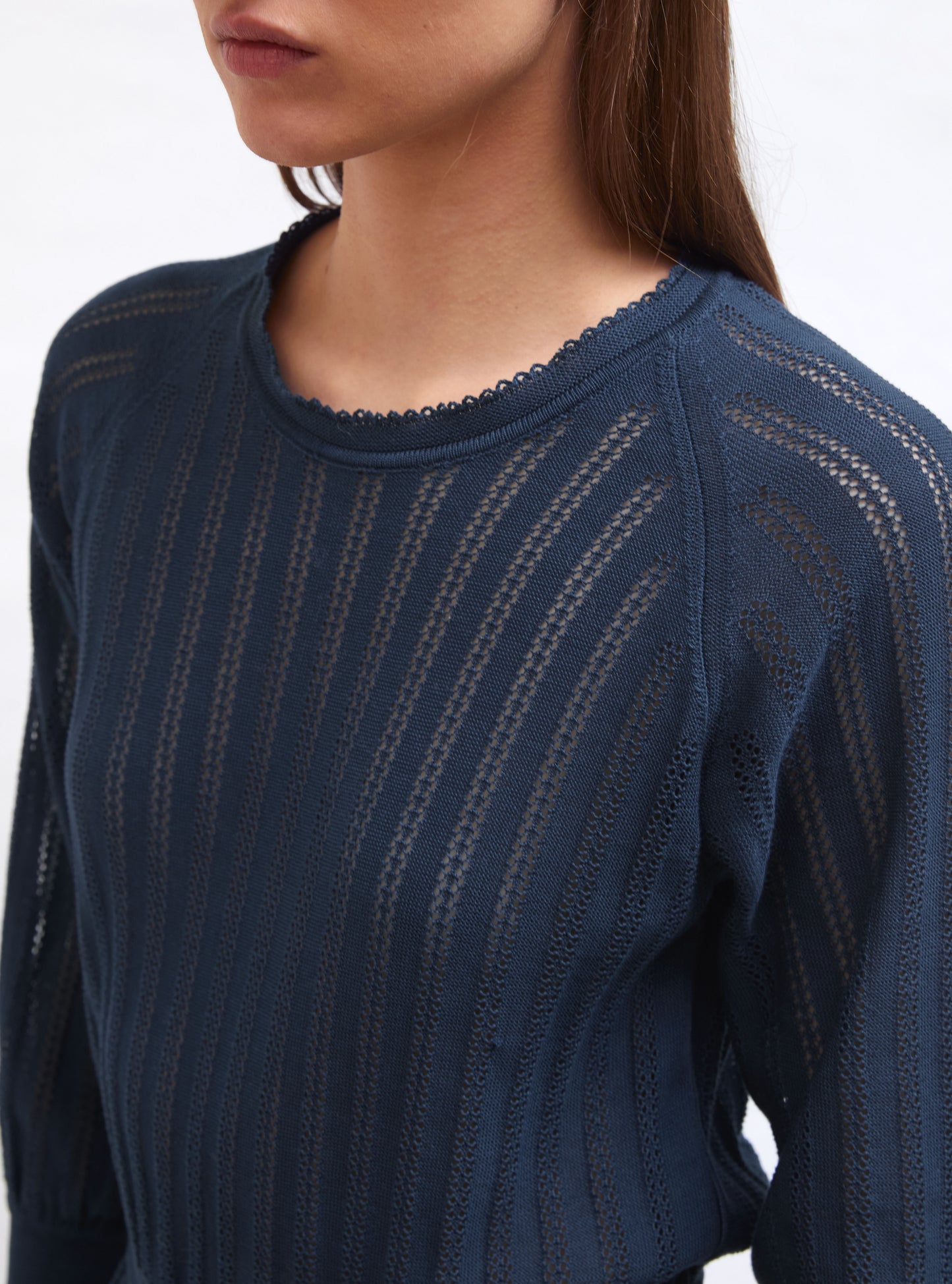 Robe légère maille pointelle Blueberry - Vêtement de luxe femme