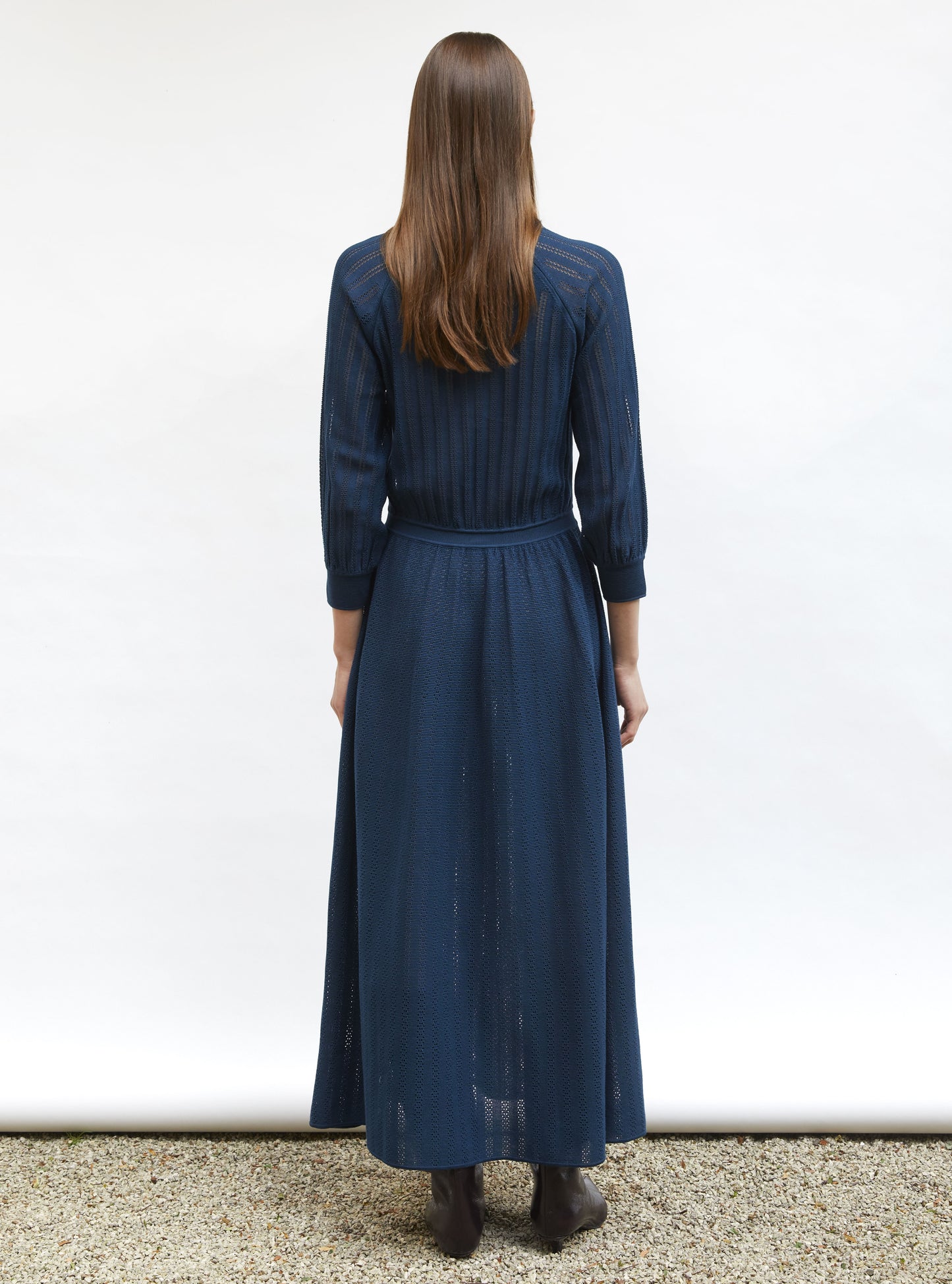 Robe légère maille pointelle Blueberry - Vêtement de luxe femme
