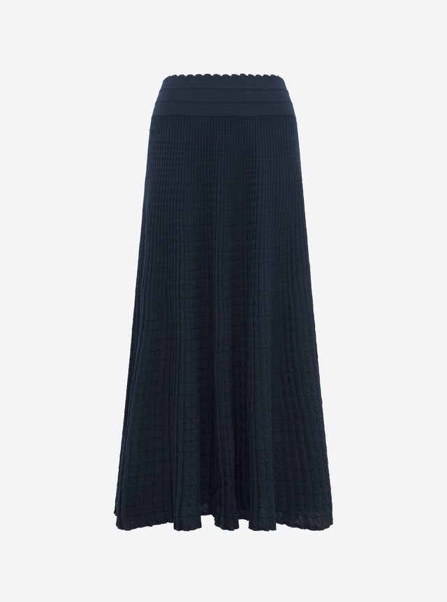 fluid skirt in an origami knit - Image principale