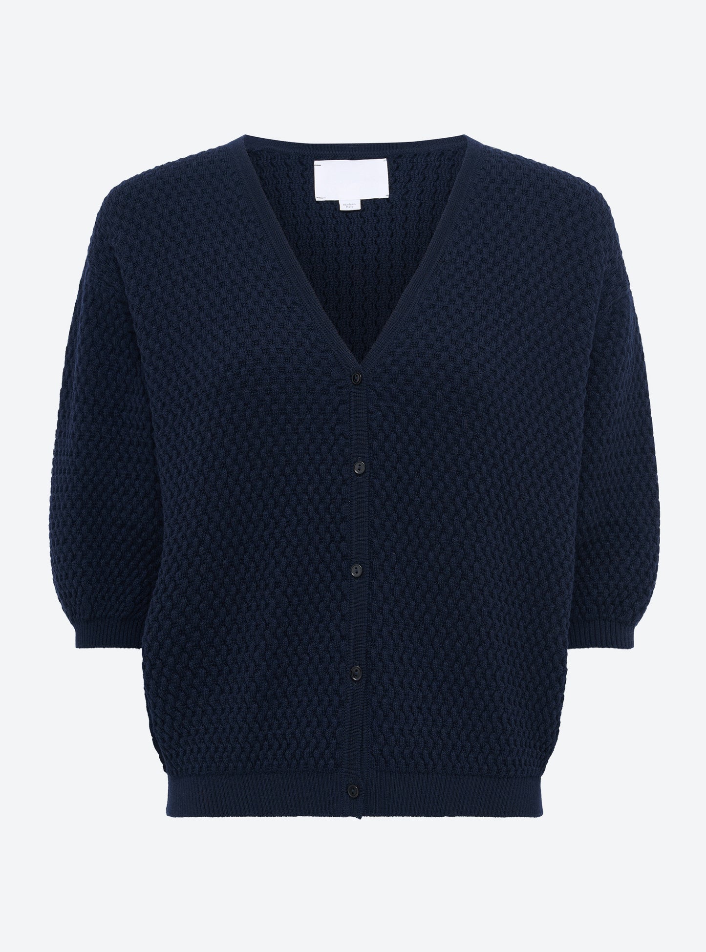 Cardigan en maille de luxe Molli - Cardigan V maille cloquée Nuit
