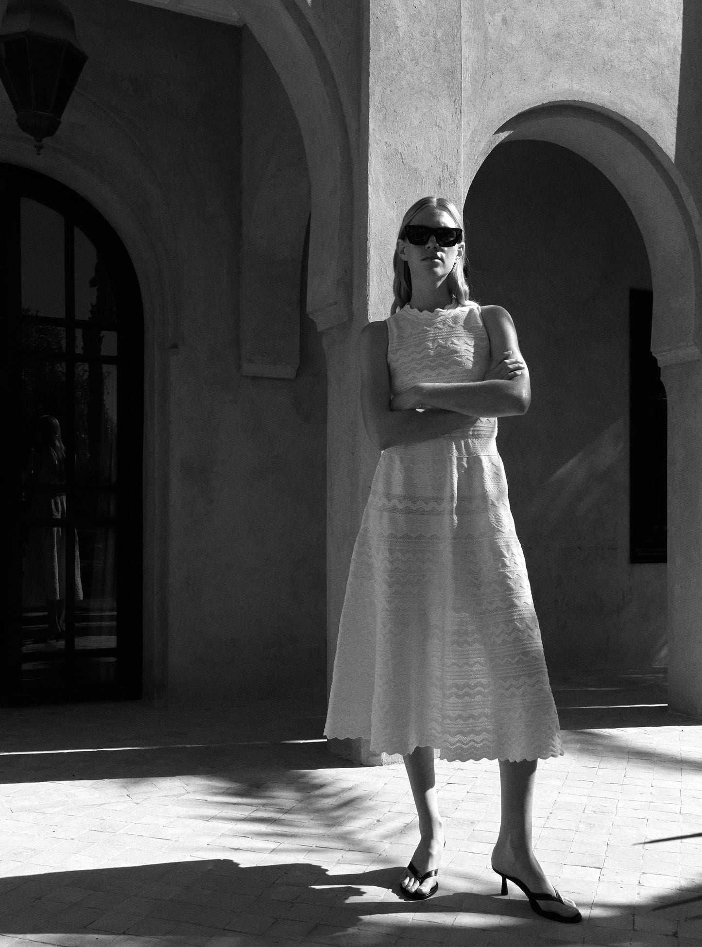 Robe mariage Molli - Robe longue maille croquet Milk