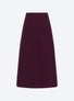 Jupe mi-longue maille fendue prune - Vêtement de luxe femme