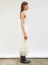 Top maille à franges dos nu Naturel- Top de luxe
