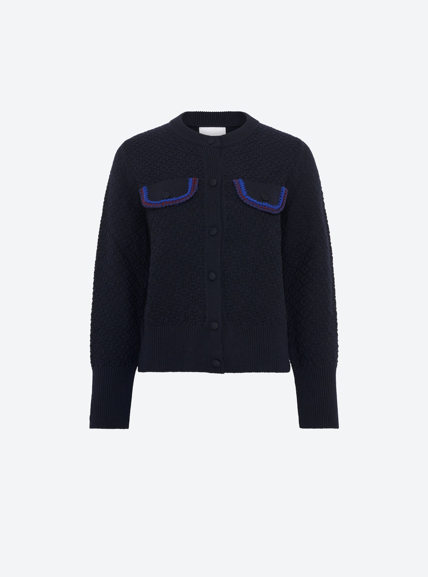 Veste maille brodée main nuit - Vêtement en maille de luxe Molli