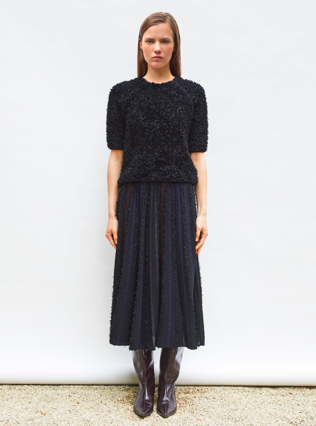 dotted swiss top with elbow-length sleeves - Image principale