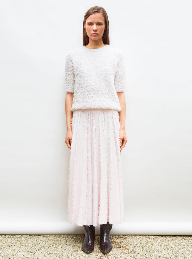 dotted swiss top with elbow-length sleeves - Image principale