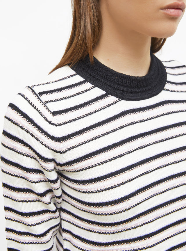 fine knit top with colorful stripes - Image principale