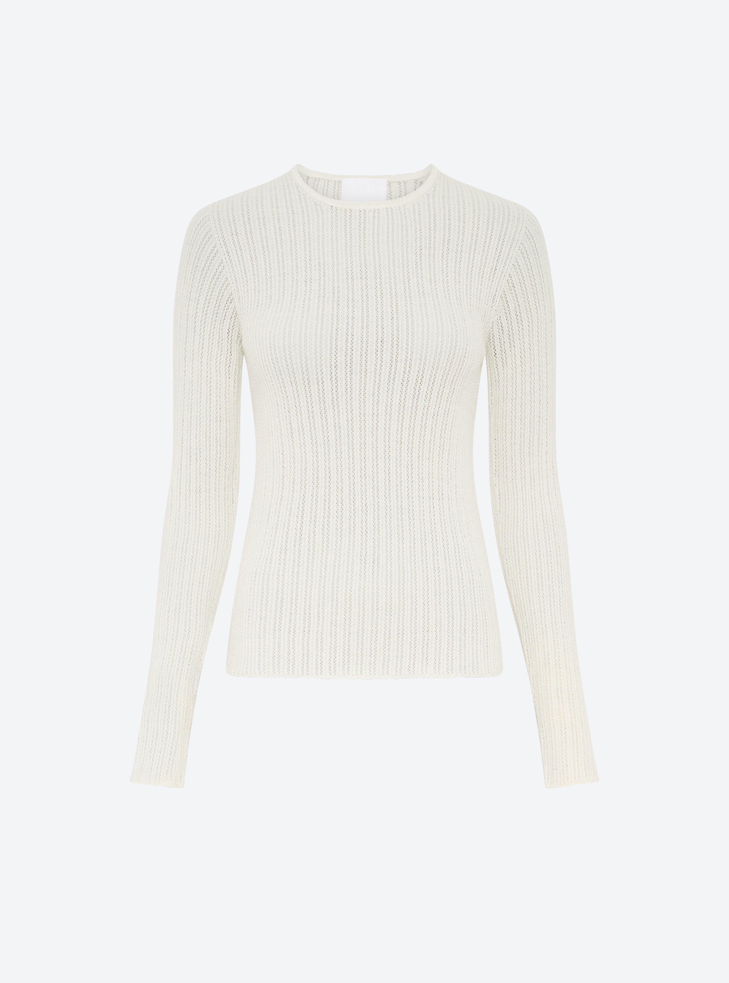 Top en maille de luxe Molli - Top fin maille pointelle naturel