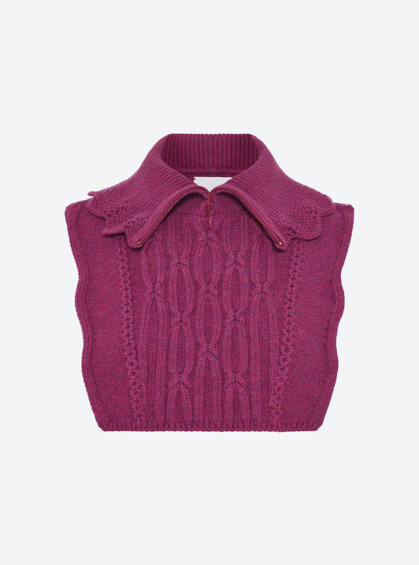 Zip-collar knit dickie