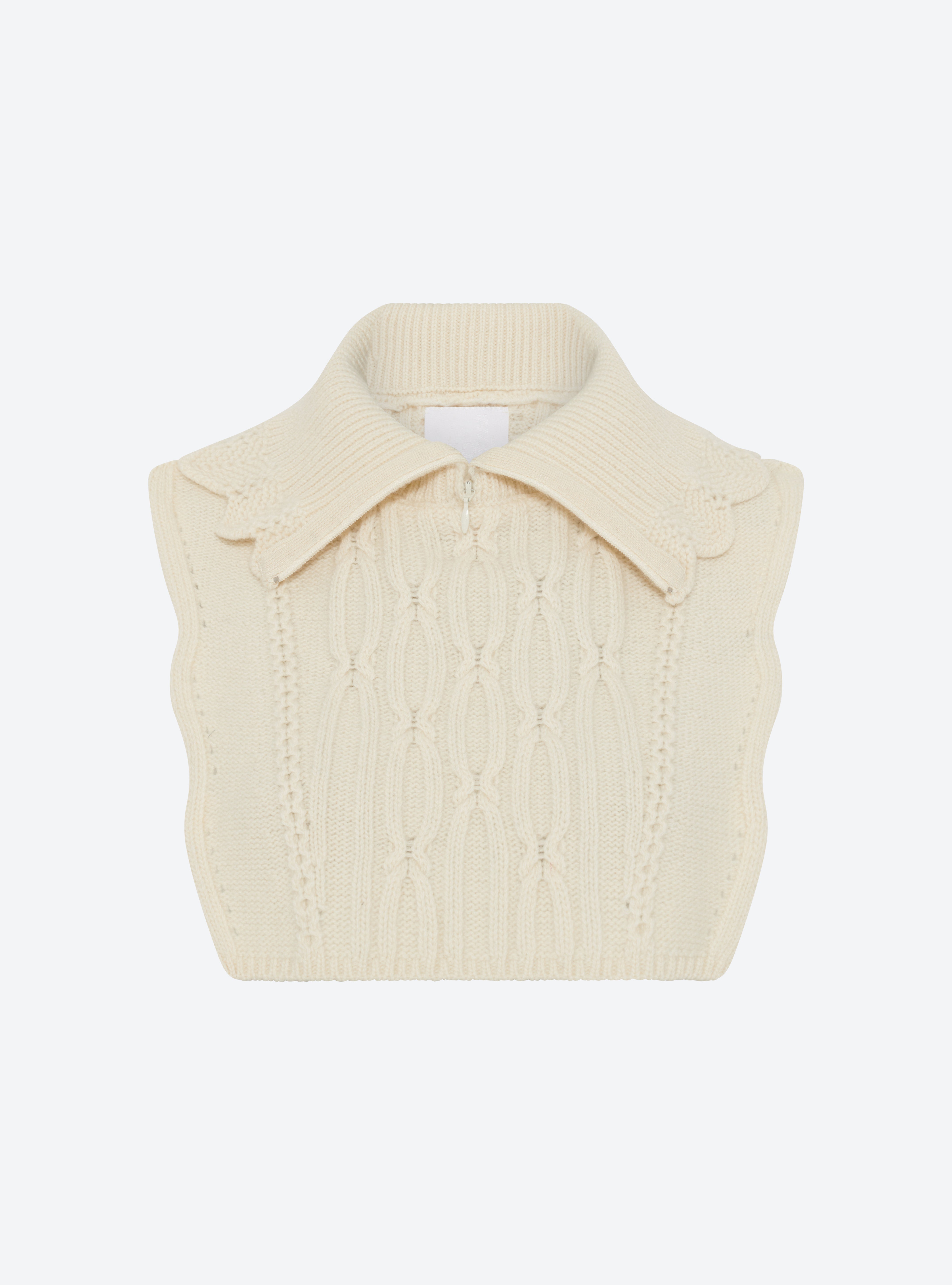 Zip-collar knit dickie natural | Molli