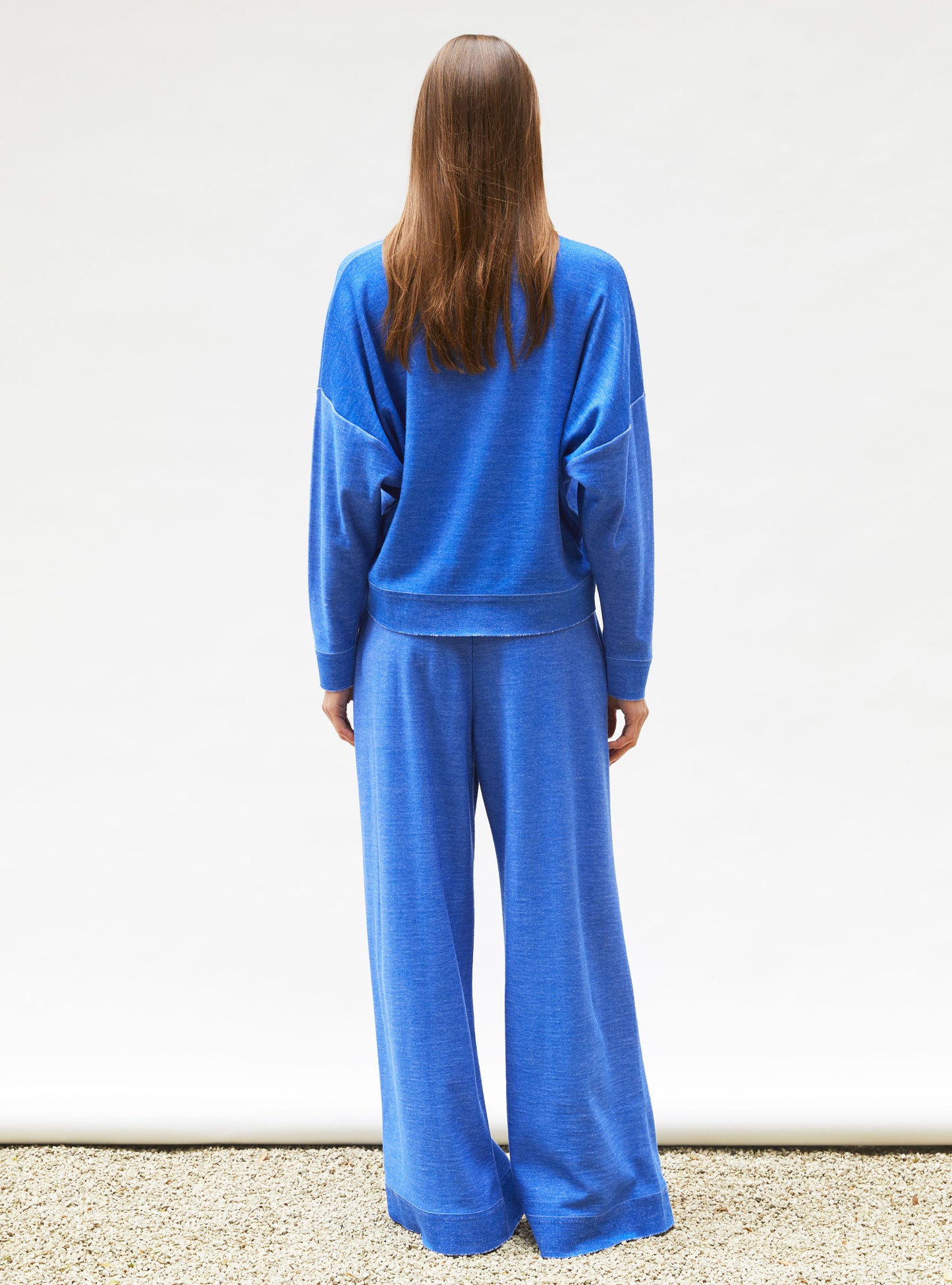 Chemise maille col croquet royal blue denim-nuit - Vêtement de luxe femme