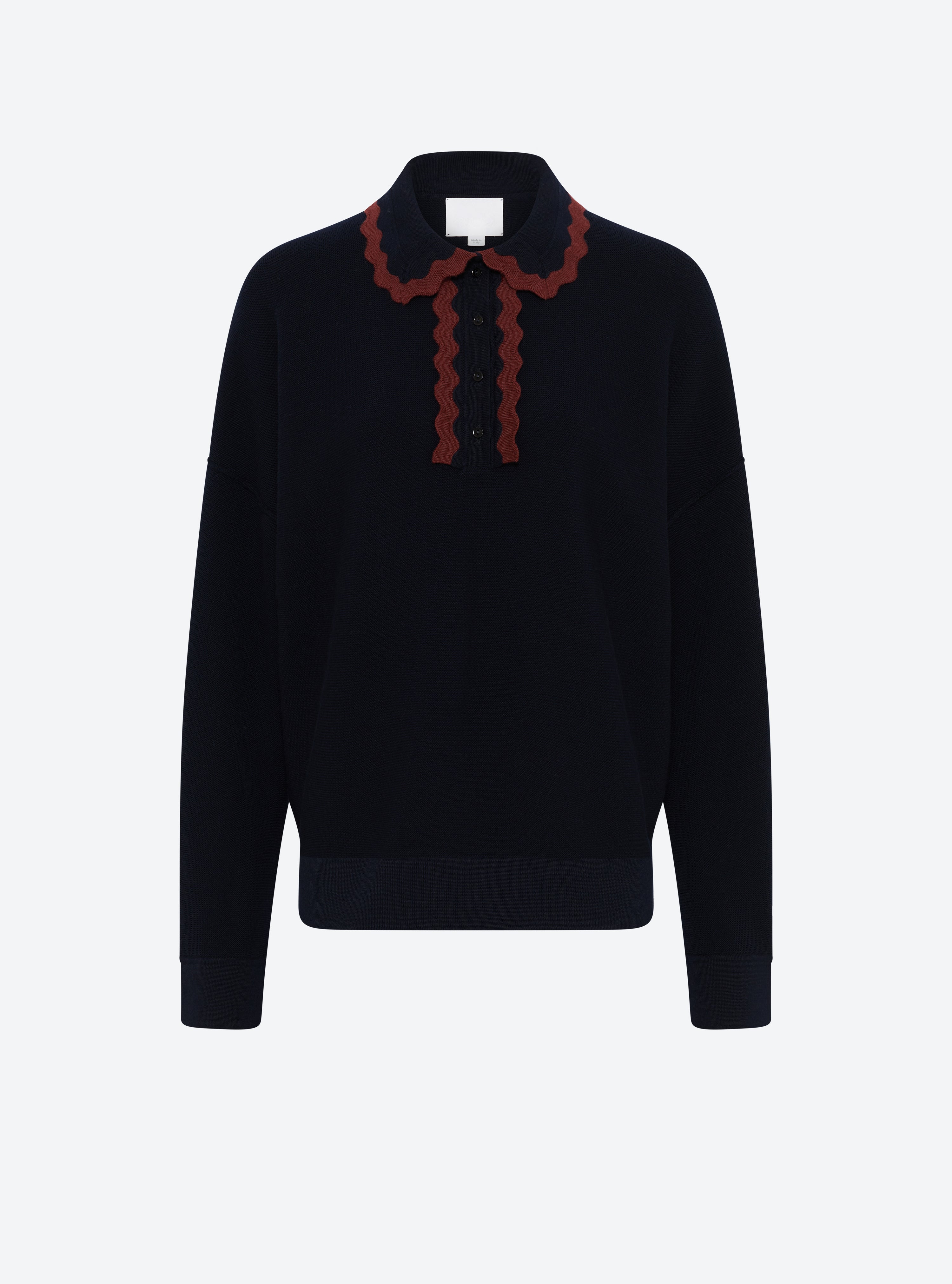 Chemise maille col croquet Nuit-Angelina - Vêtement en maille de luxe Molli