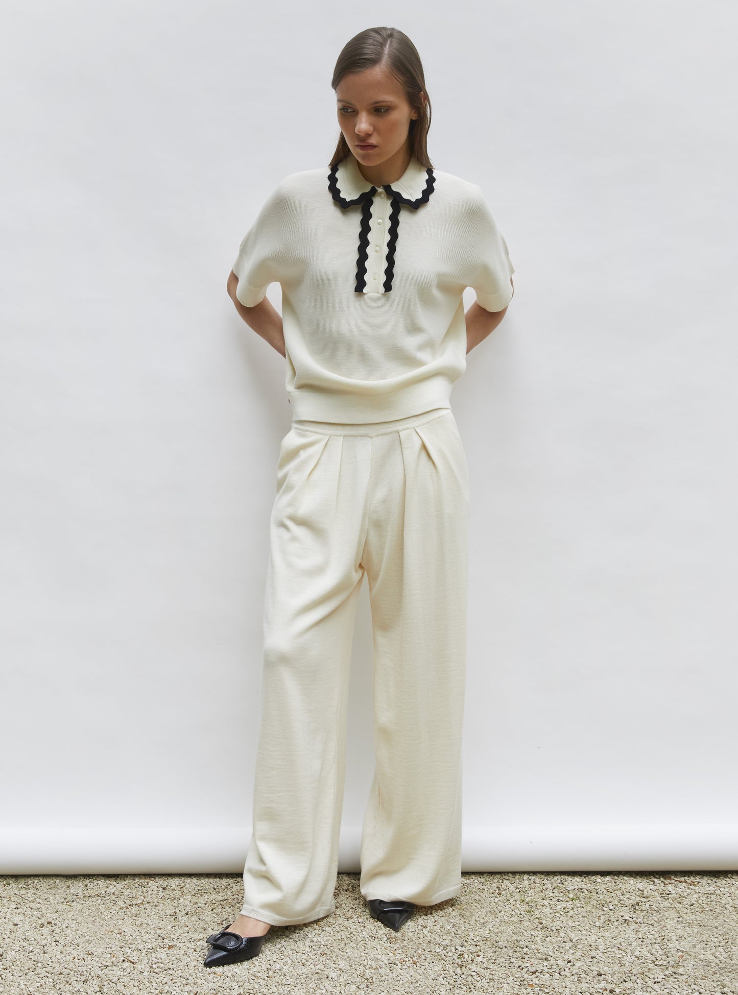 Pantalons de luxe femme - Pantalon fluide en maille Molli