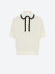 top ample maille col croquet