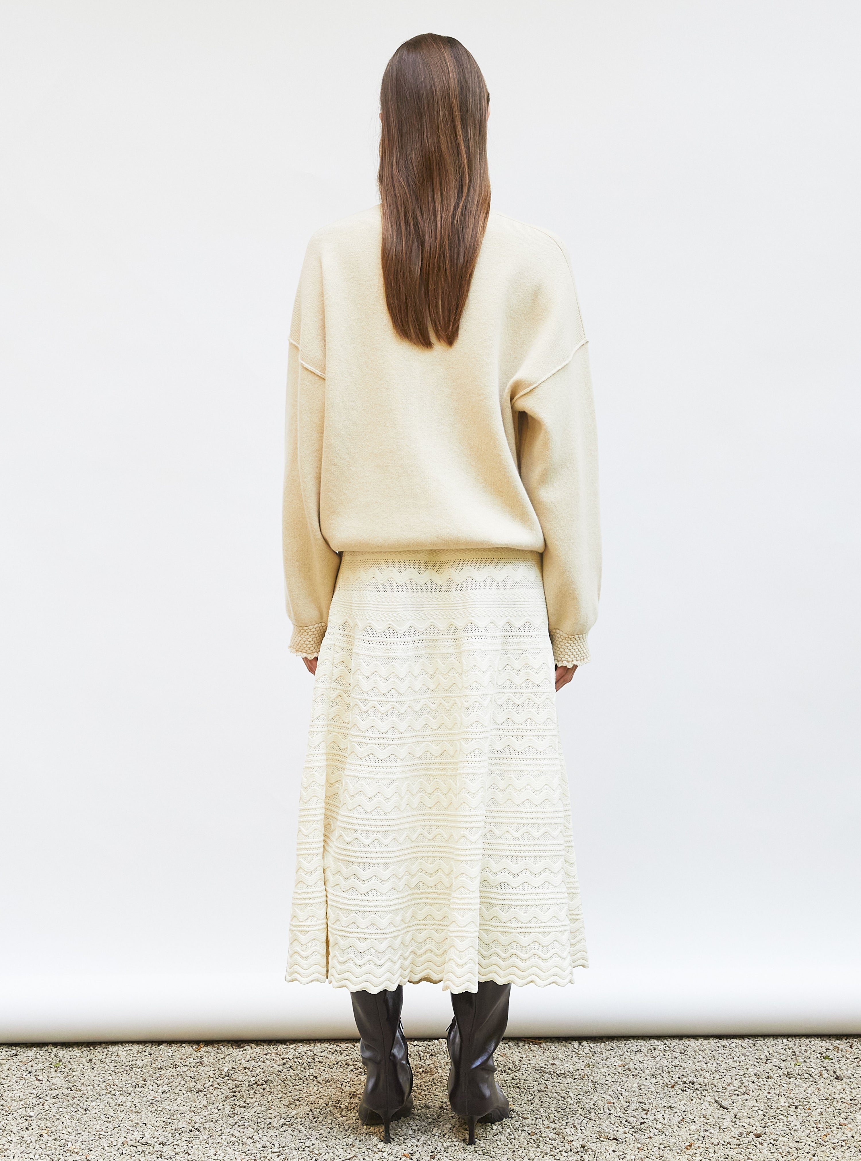 Sweat loose finitions  dune - Vêtement de luxe femme