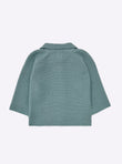 Baby top with seed stitch collar