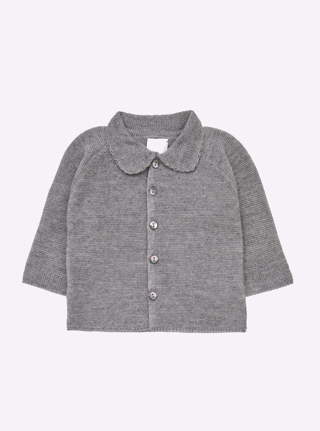 baby top with seed stitch collar - Image principale