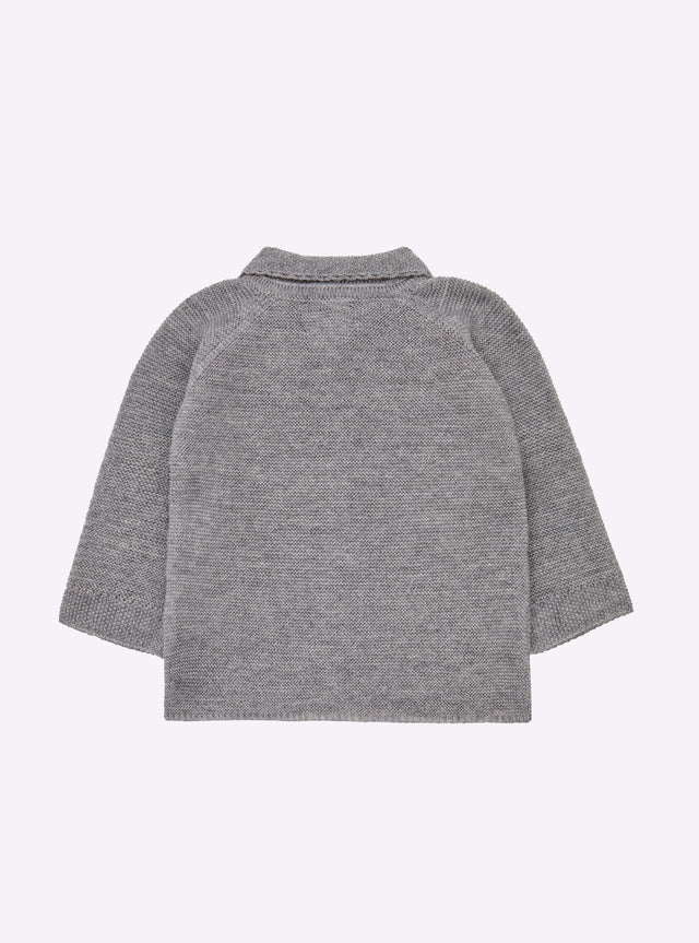baby top with seed stitch collar - Image principale