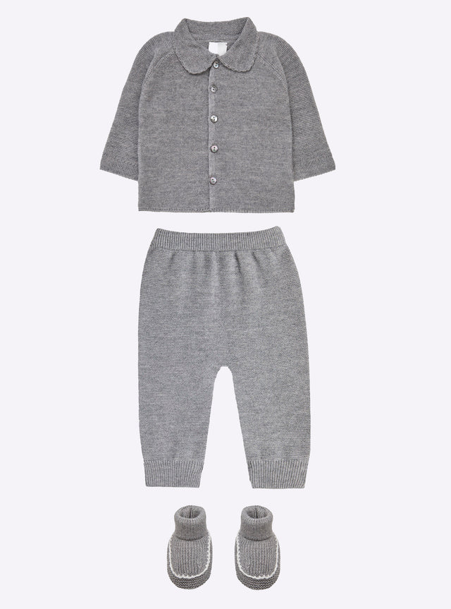 baby top with seed stitch collar - Image principale