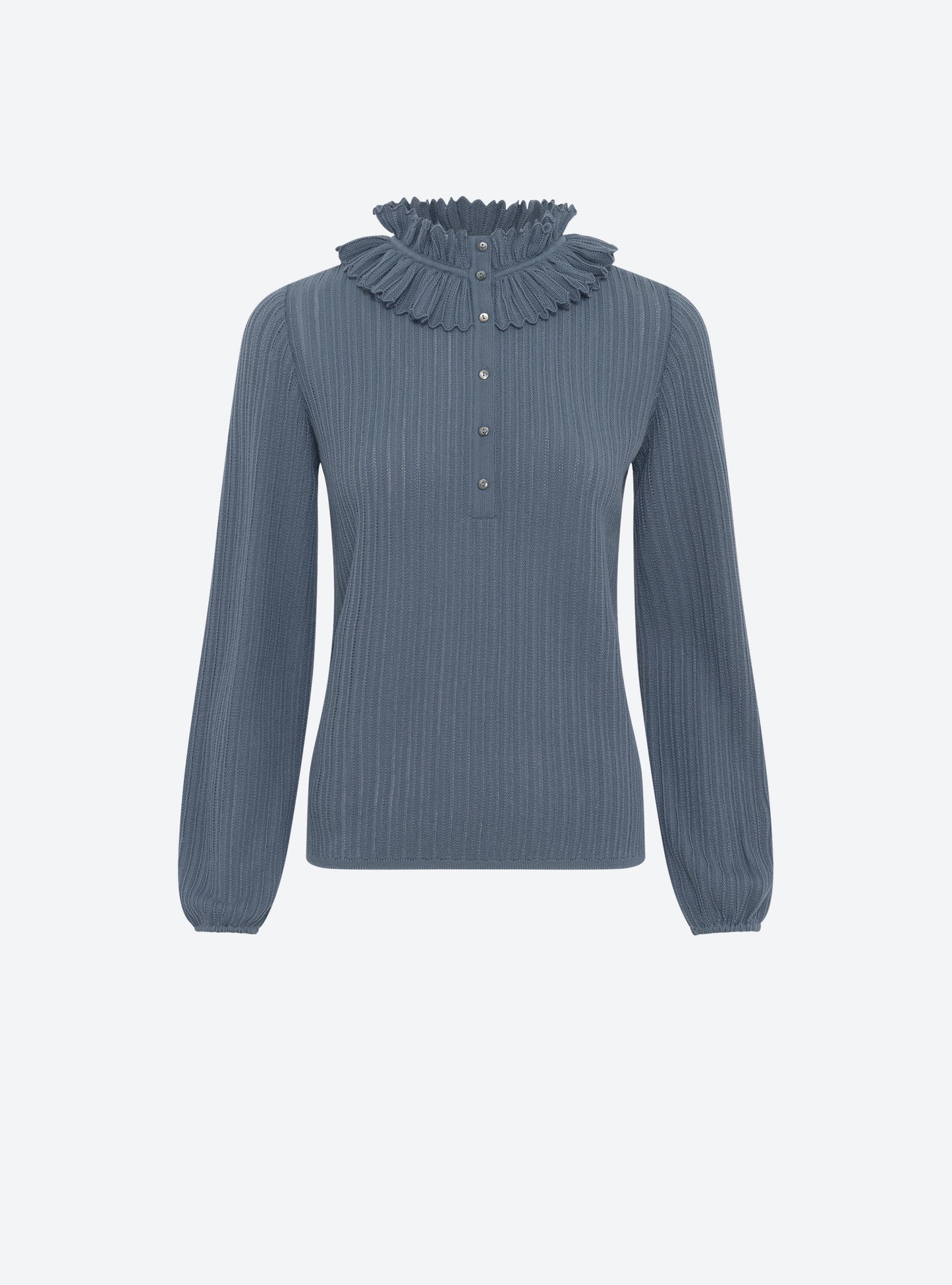 Blouse maille mini-chevrons acier - Molli_packshot