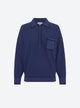 Knit shirt with piped collar