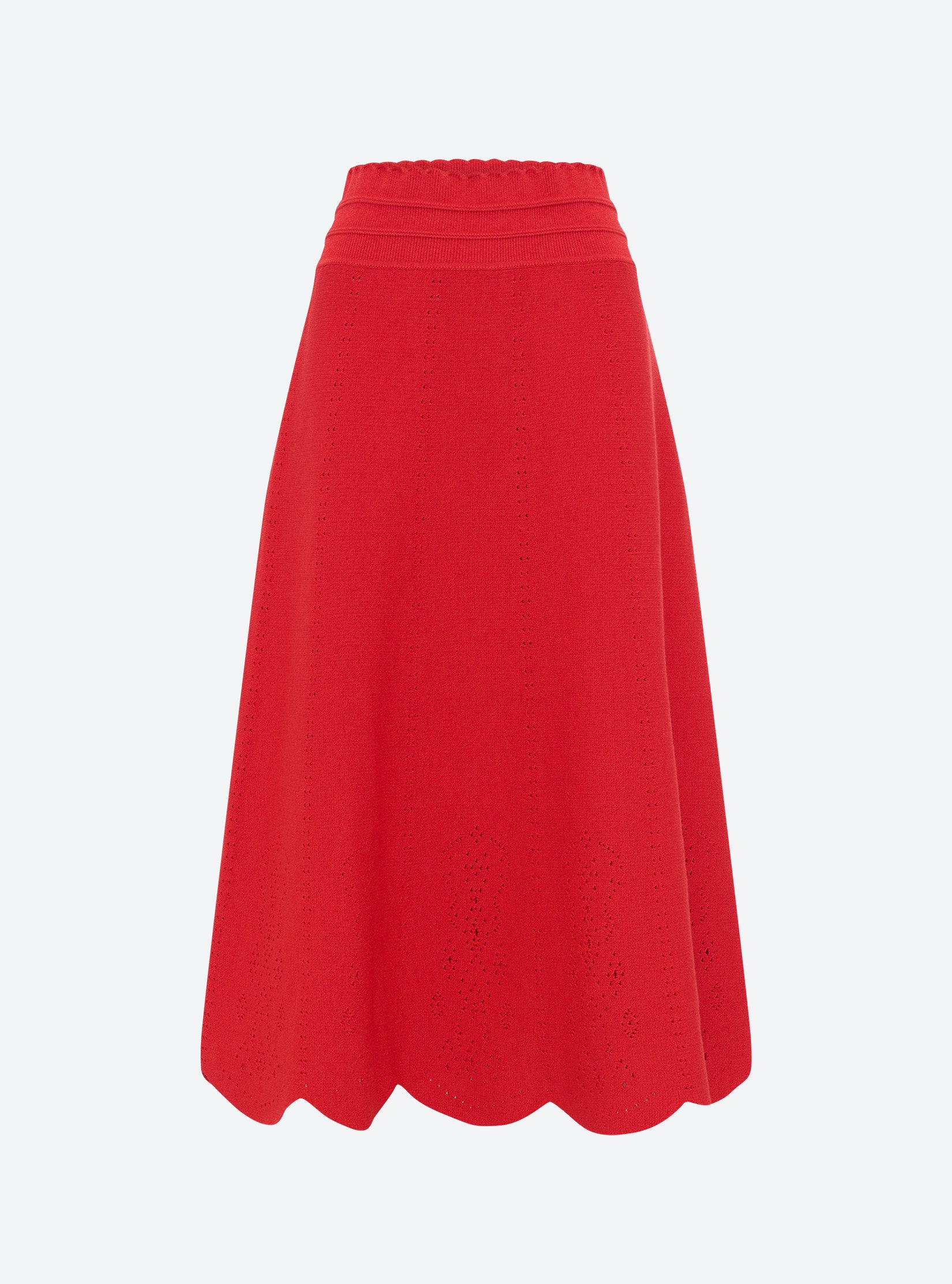 Jupe maille broderie anglaise Coquelicot - Vêtement en maille de luxe Molli