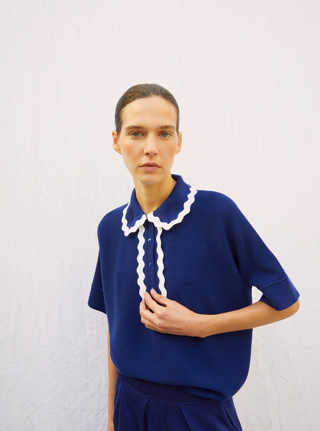 Top ample maille col croquet - Image principale