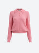 Top fin maille col volante