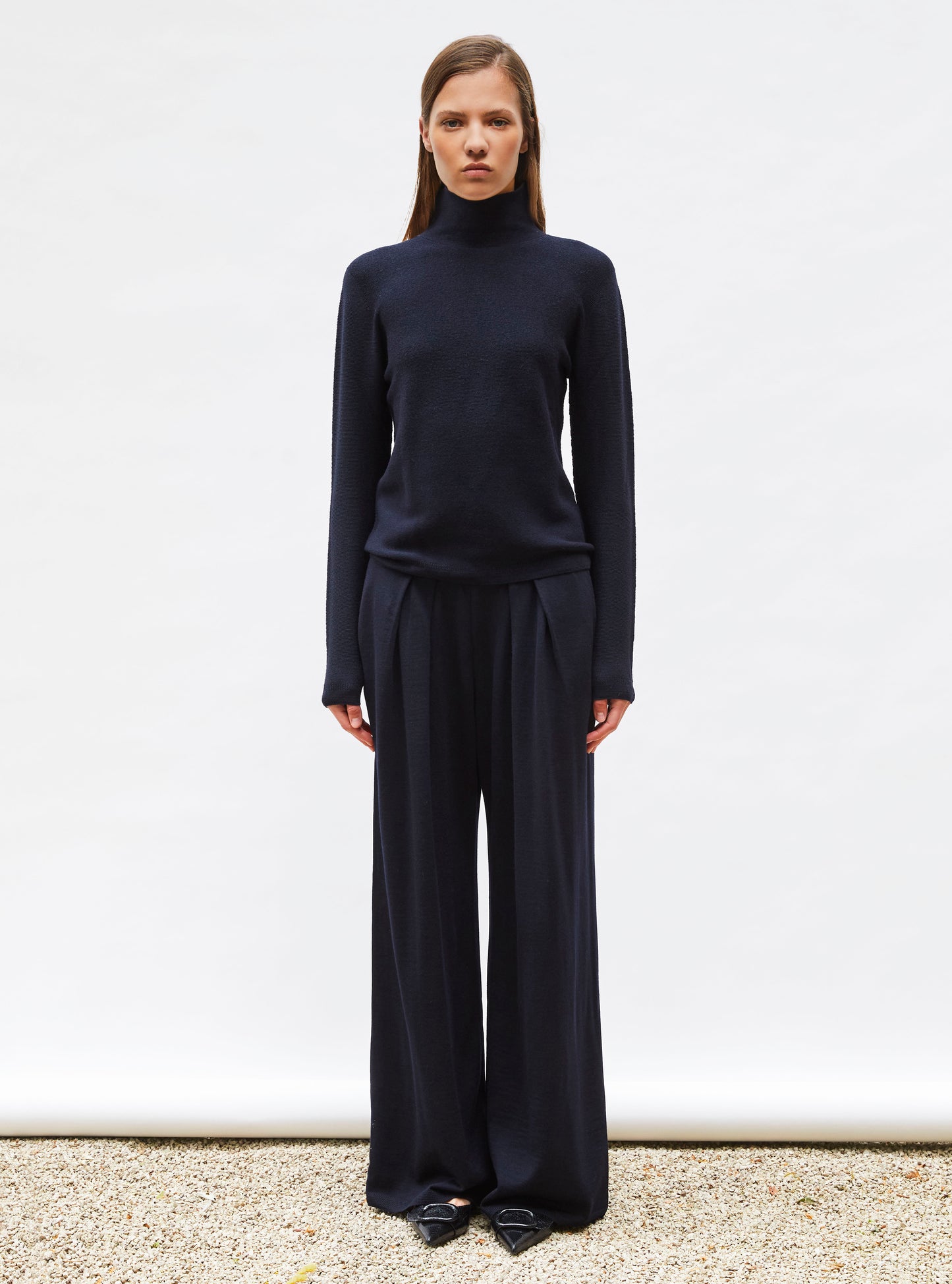 Pantalons de luxe femme - Pantalon fluide en maille