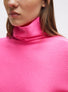 Top fin maille point mousse col montant Rose fluo - Molli